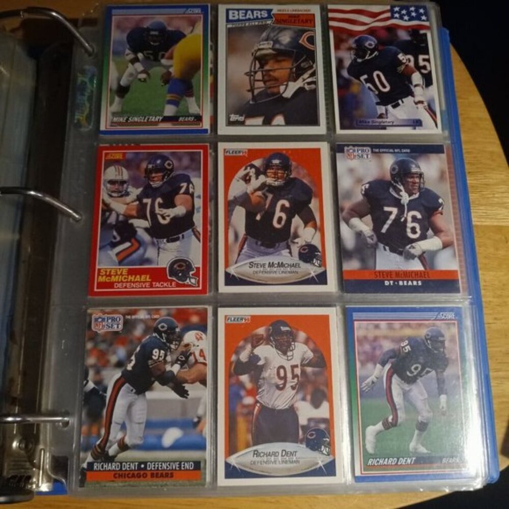 Richard Dent  Steve McMichael Mike Singletary 9 Card Lot  Chicago Bears